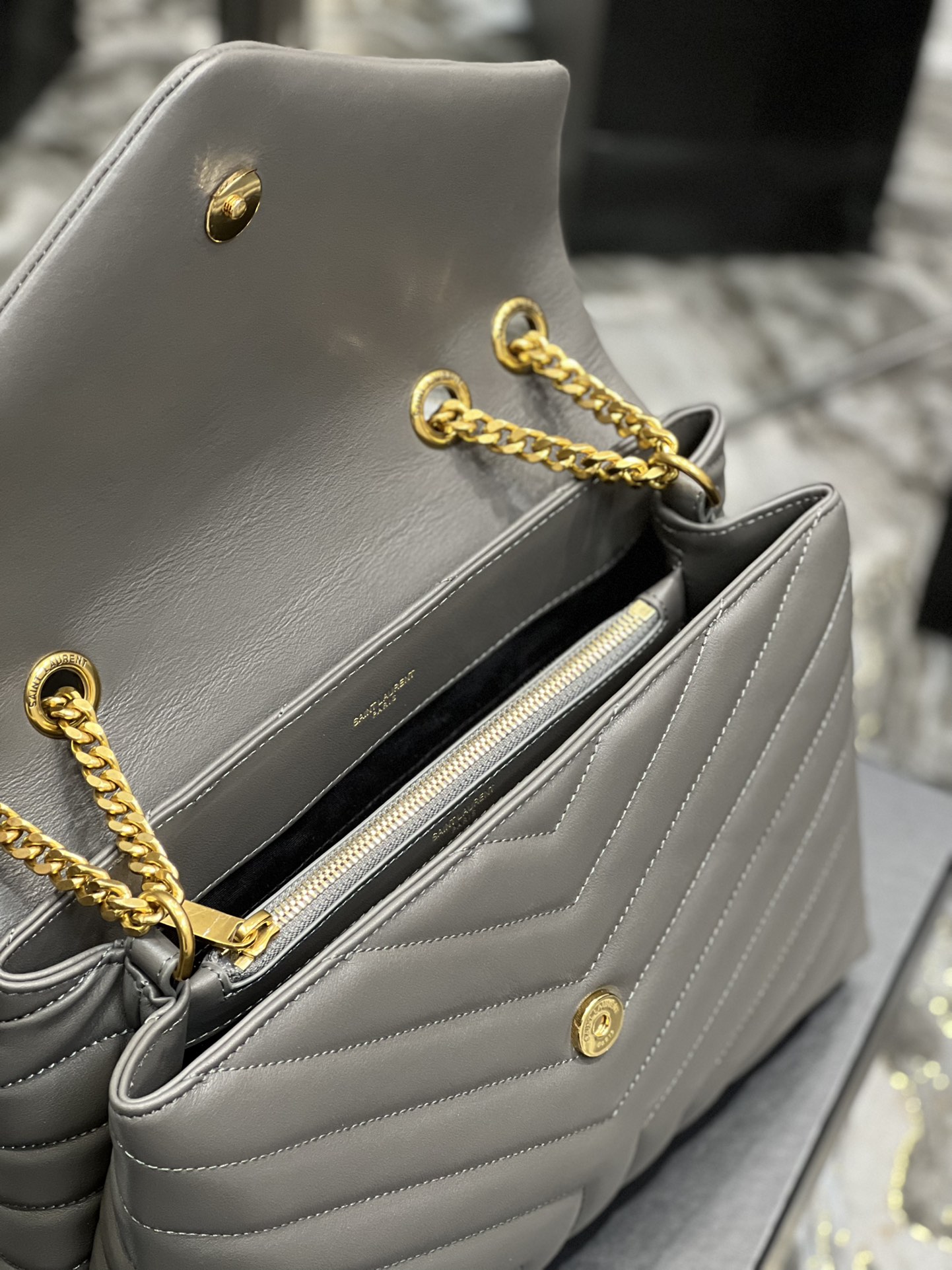 Y51 Loulou Grey Bag 32cm