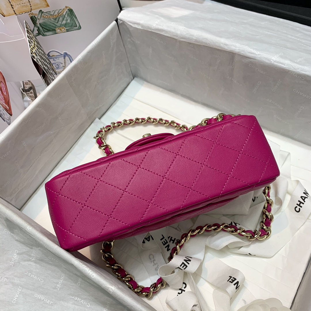 Bagsaaa Ch**el Charm Flap Bag Pink - 20cm
