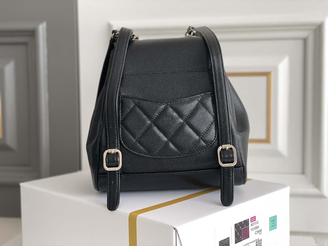 Bagsaaa Ch**el 22B Affinity Backpack Black - 18×18×11cm