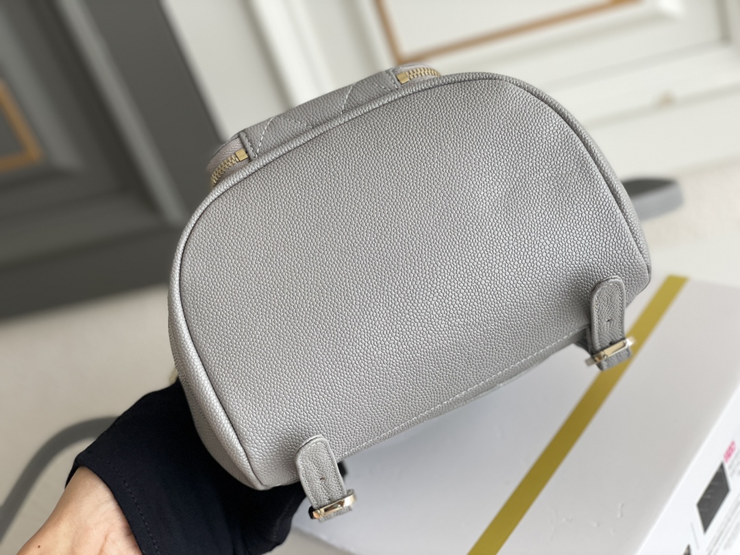 Bagsaaa Ch**el 22B Affinity Backpack Grey - 18×18×11cm
