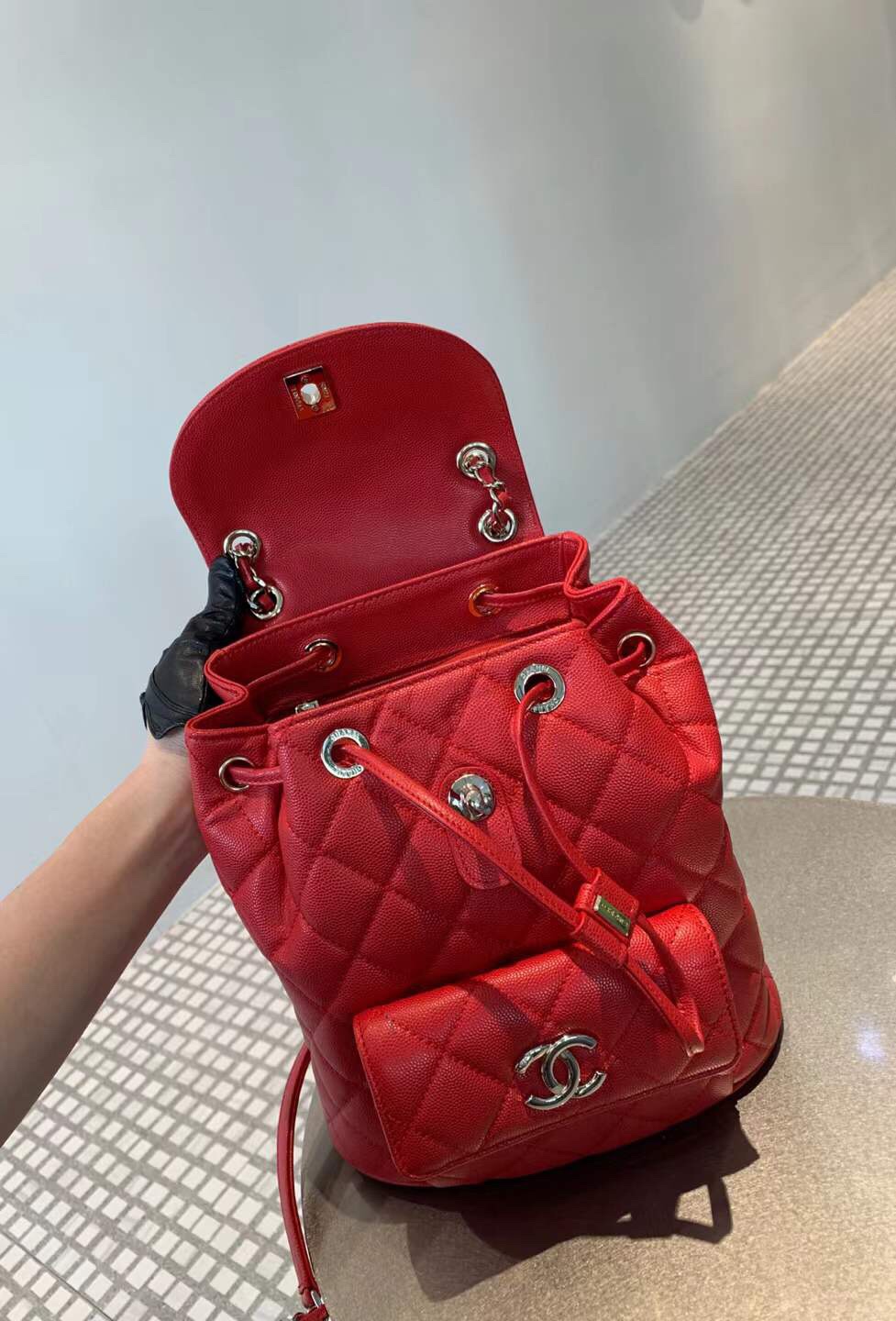 Bagsaaa Ch**el AS1371 Duma Backpack Red -21.5 x 24 x 12 cm