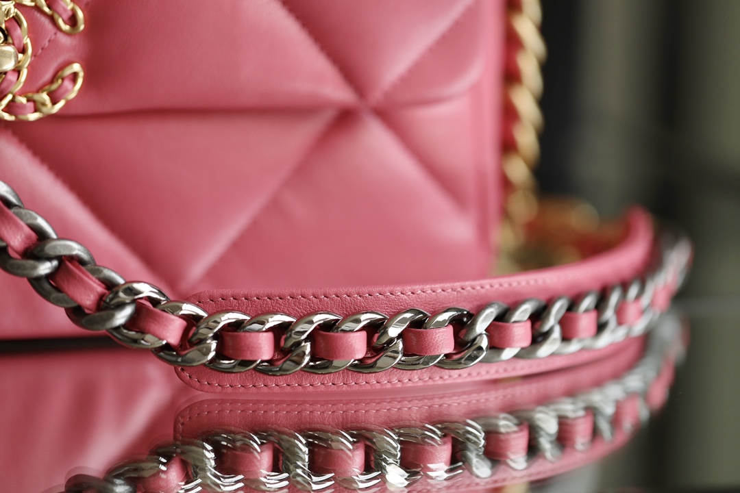 Bagsaaa Ch**el 19 Flap Bag Medium Pink - 30cm