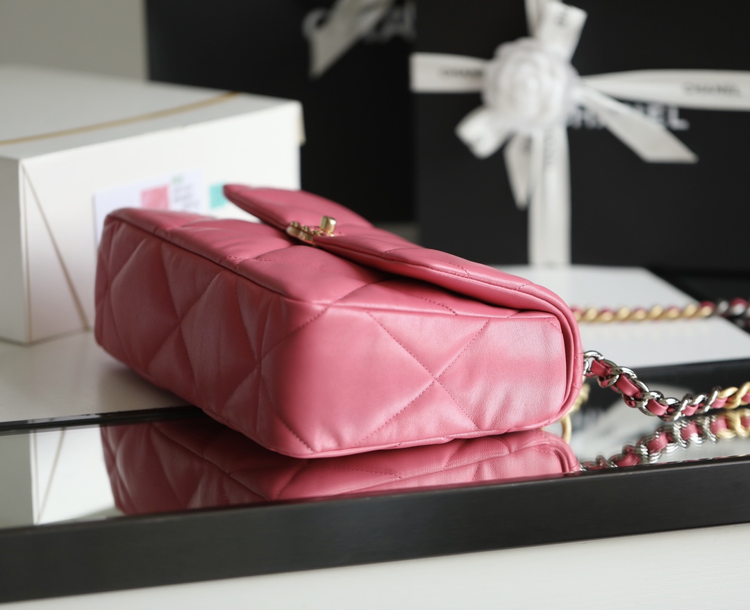 Bagsaaa Ch**el 19 Flap Bag Medium Pink - 30cm