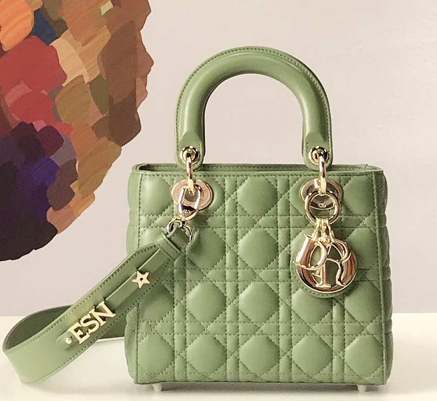 Bagsaaa D10r Lady Small Green Lambskin Leather - 20 x 17 x 8 cm