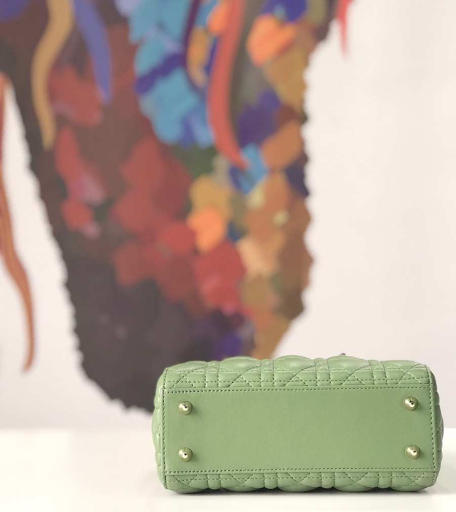 Bagsaaa D10r Lady Small Green Lambskin Leather - 20 x 17 x 8 cm