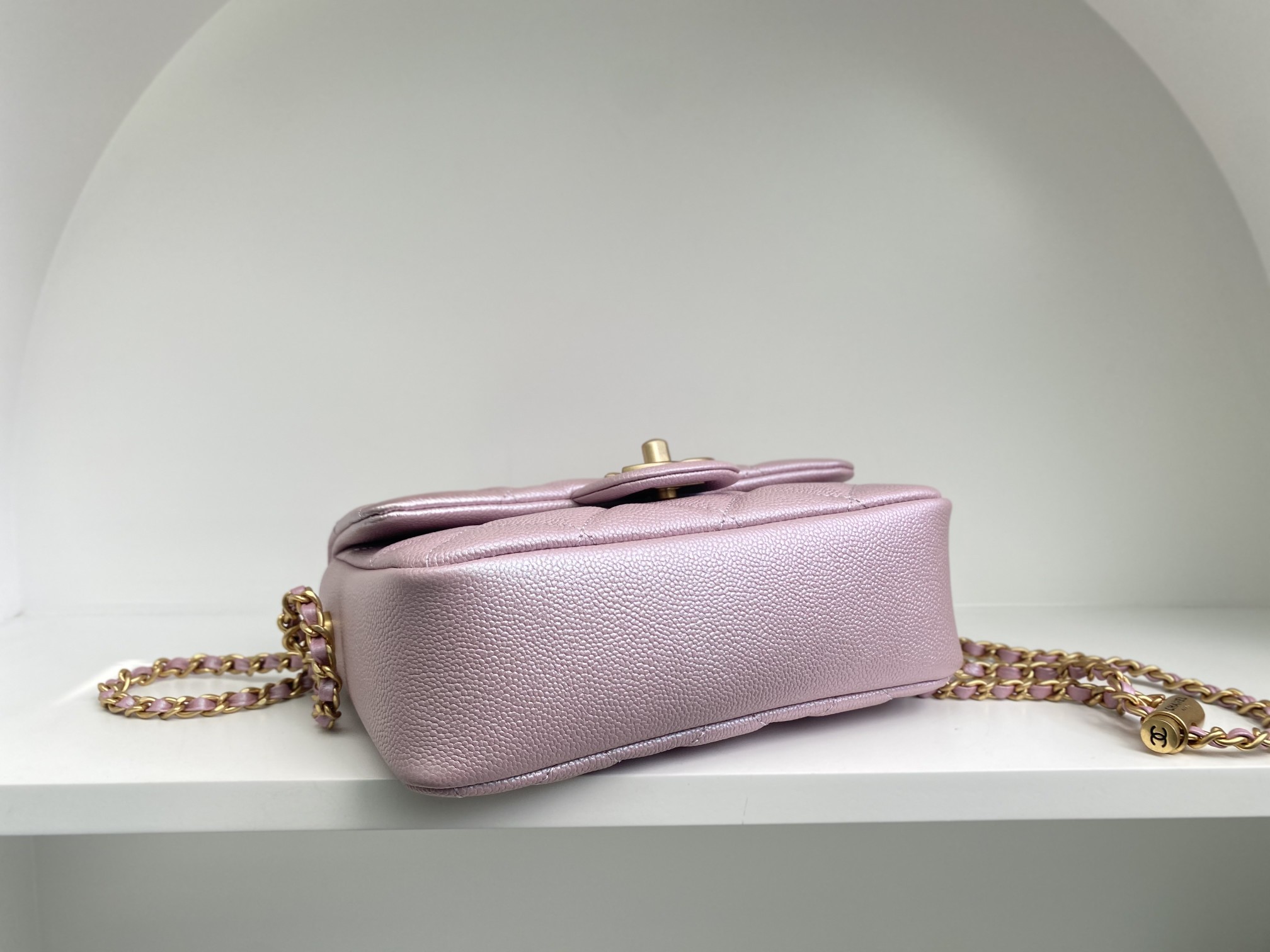 Bagsaaa Ch**el Caviar Quilted Square Mini Pink 21K - 19x13x17cm