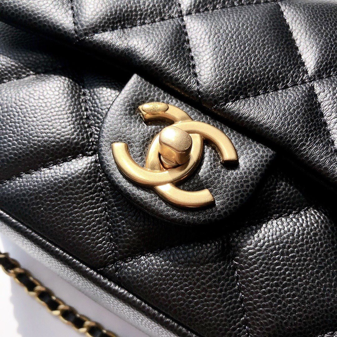 Bagsaaa Ch**el Caviar Quilted Square Mini Black 21K - 19x13x17cm