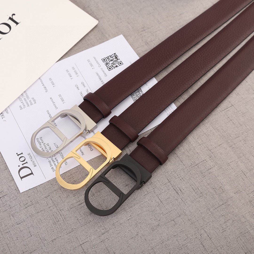 Bagsaaa D10r Belt Smooth Calfskin Burgundy 3.5cm