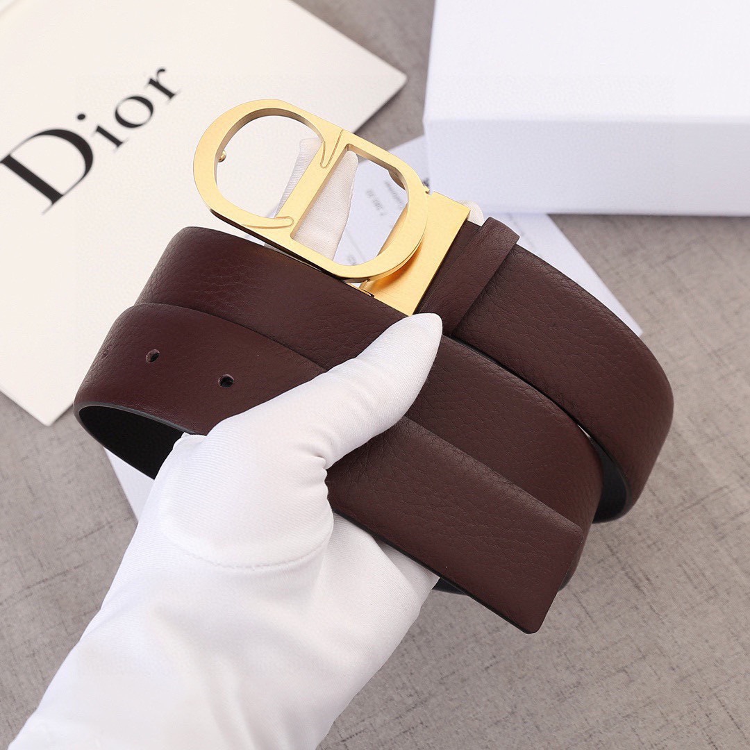 Bagsaaa D10r Belt Smooth Calfskin Burgundy 3.5cm