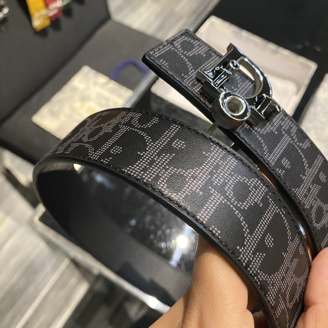 Bagsaaa D10r OBLIQUE REVERSIBLE BELT in black 34mm