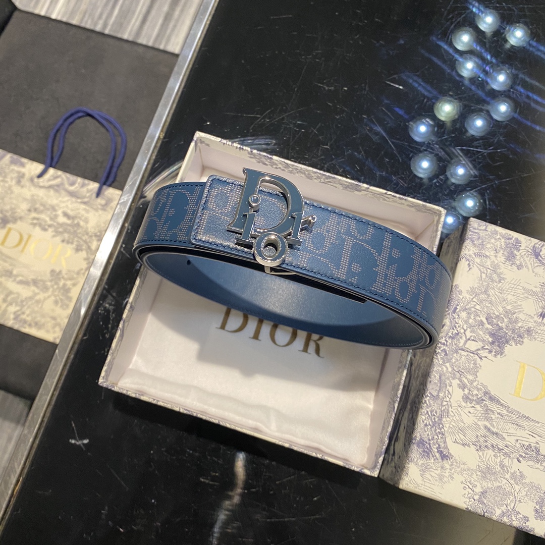 Bagsaaa D10r OBLIQUE REVERSIBLE BELT in blue 34mm
