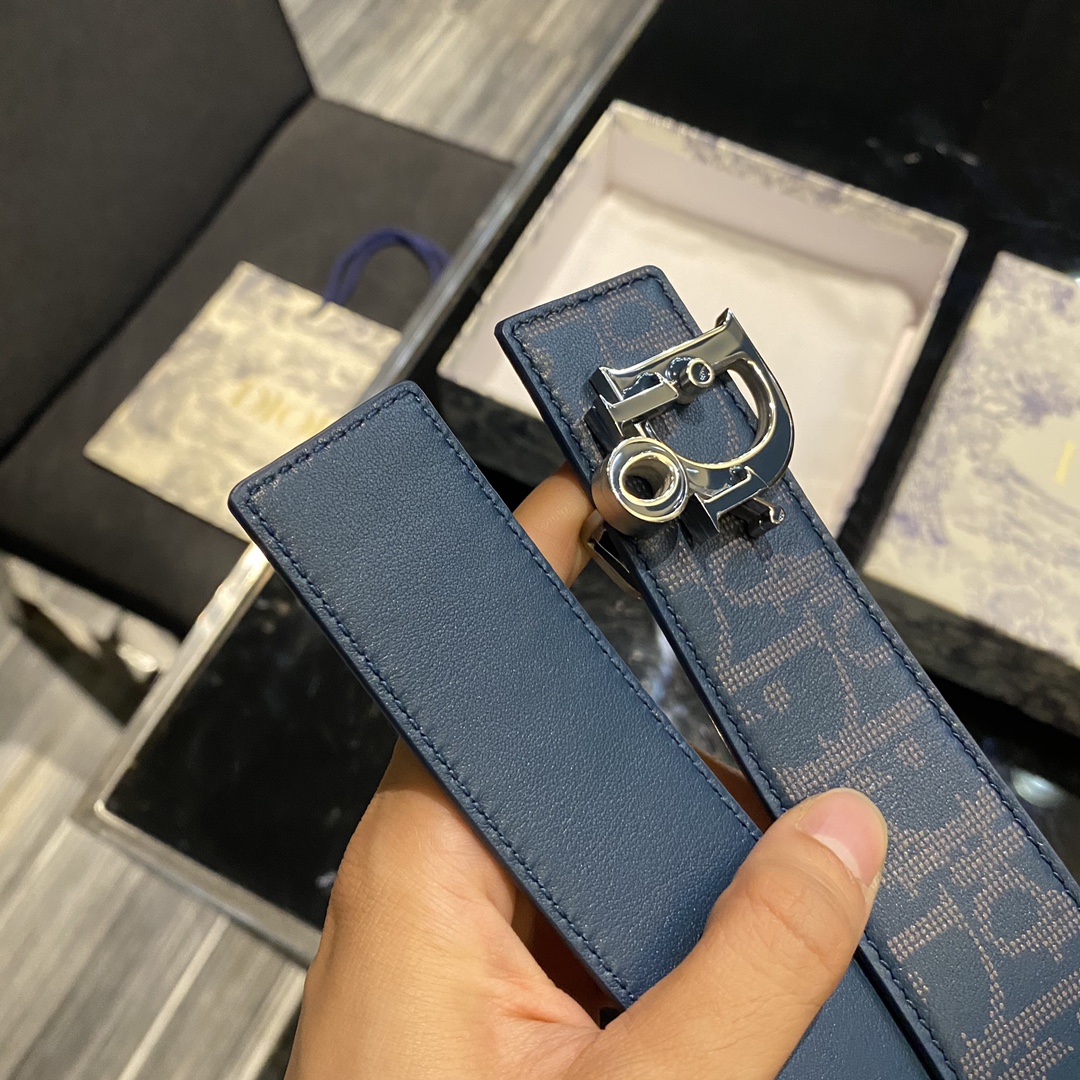 Bagsaaa D10r OBLIQUE REVERSIBLE BELT in blue 34mm