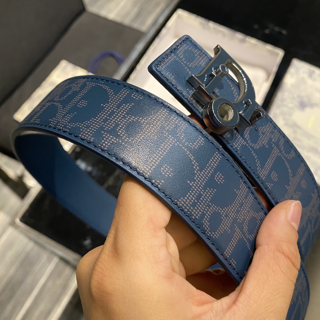 Bagsaaa D10r OBLIQUE REVERSIBLE BELT in blue 34mm