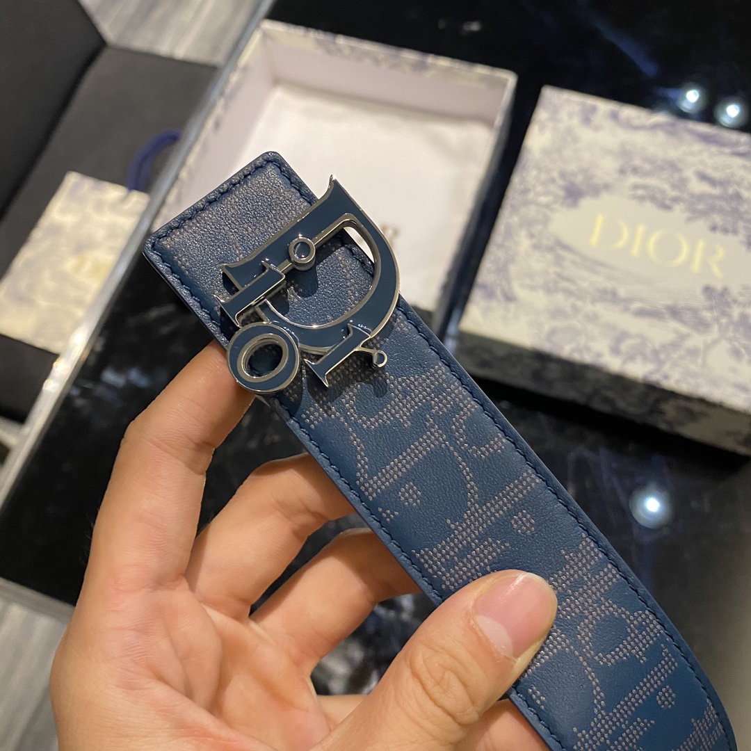 Bagsaaa D10r OBLIQUE REVERSIBLE BELT in blue 34mm