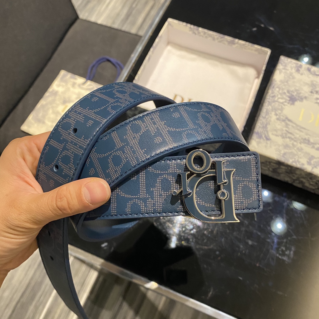 Bagsaaa D10r OBLIQUE REVERSIBLE BELT in blue 34mm