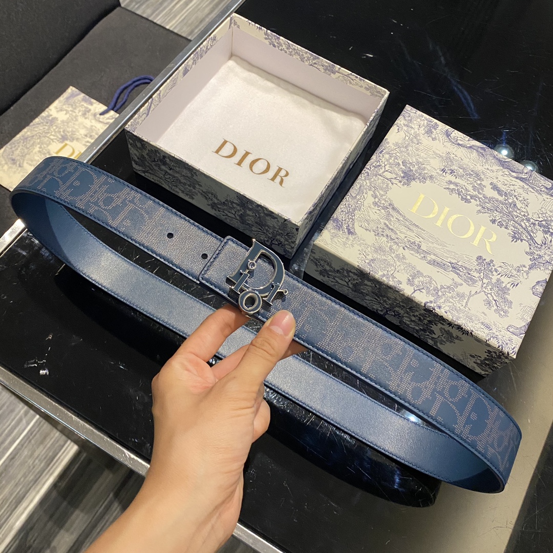 Bagsaaa D10r OBLIQUE REVERSIBLE BELT in blue 34mm