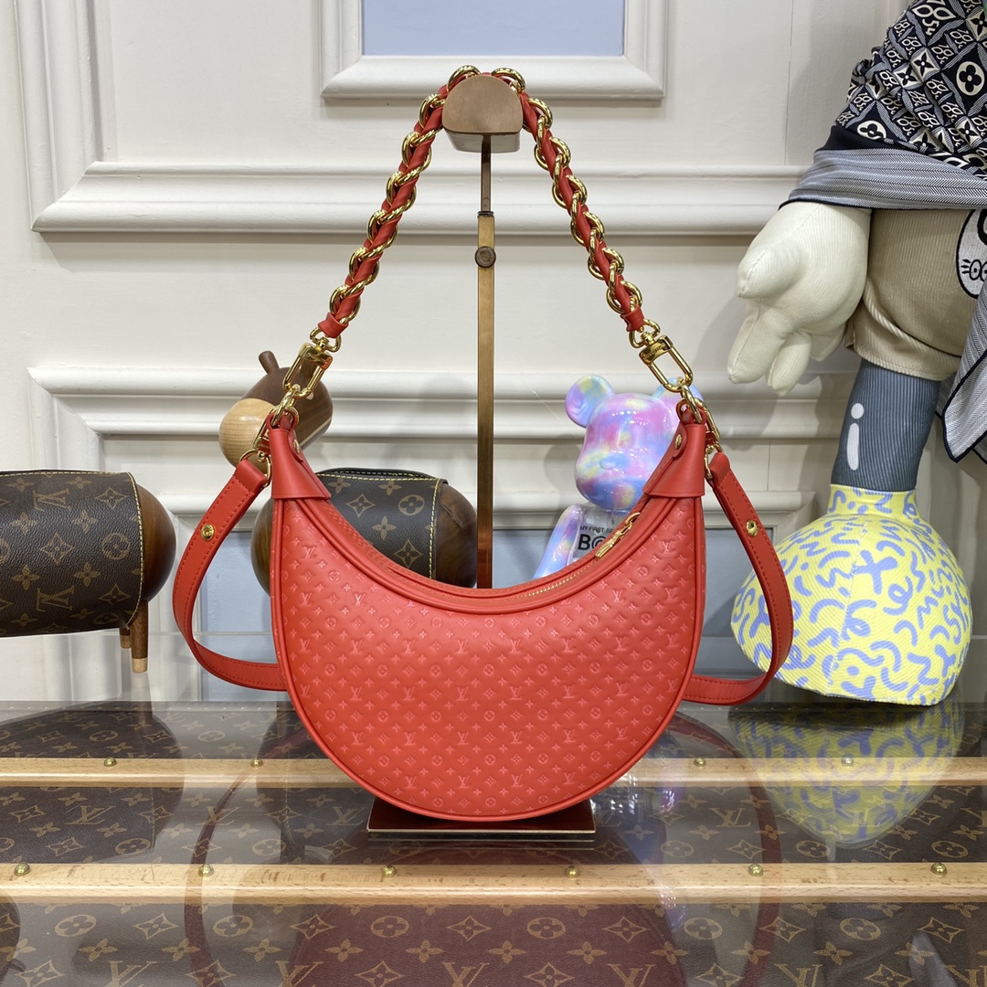Bagsaaa L0vis Vvtt0n Loop H27 Calfskin Red - 23 x 13 x 6 cm