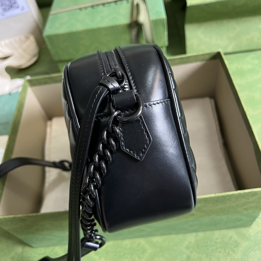 Bagsaaa Gvc*1 GG Marmont small shoulder bag all black - 24x13x7cm