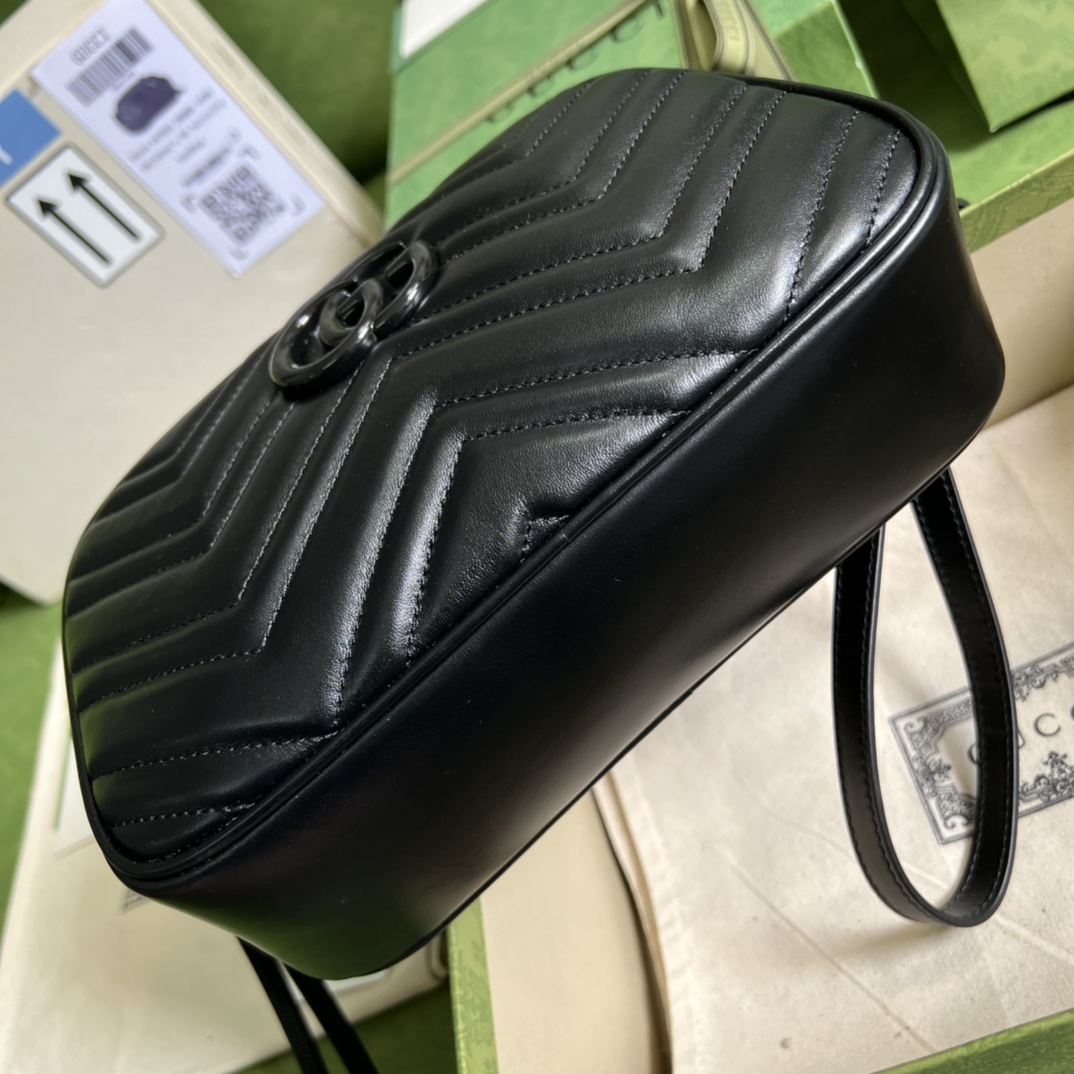 Bagsaaa Gvc*1 GG Marmont small shoulder bag all black - 24x13x7cm