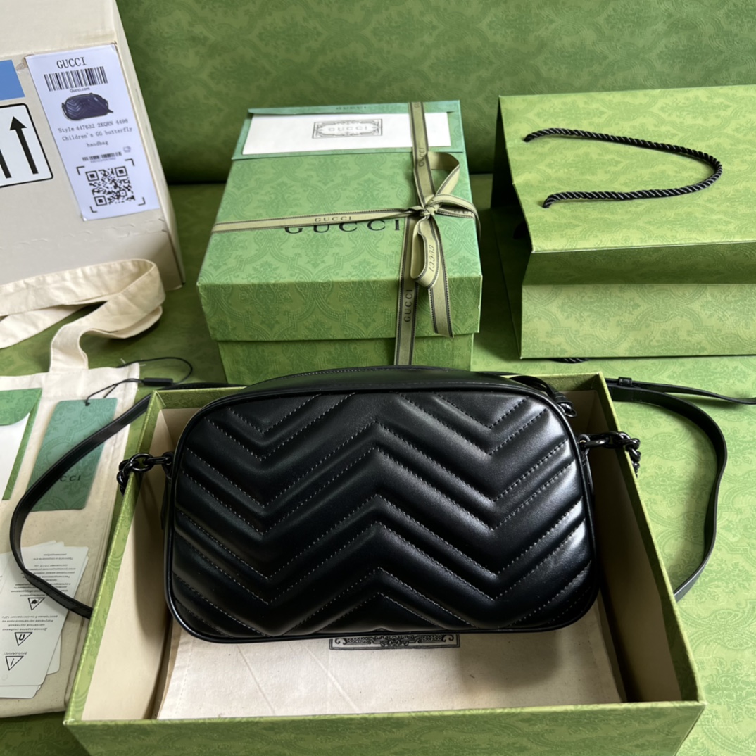 Bagsaaa Gvc*1 GG Marmont small shoulder bag all black - 24x13x7cm