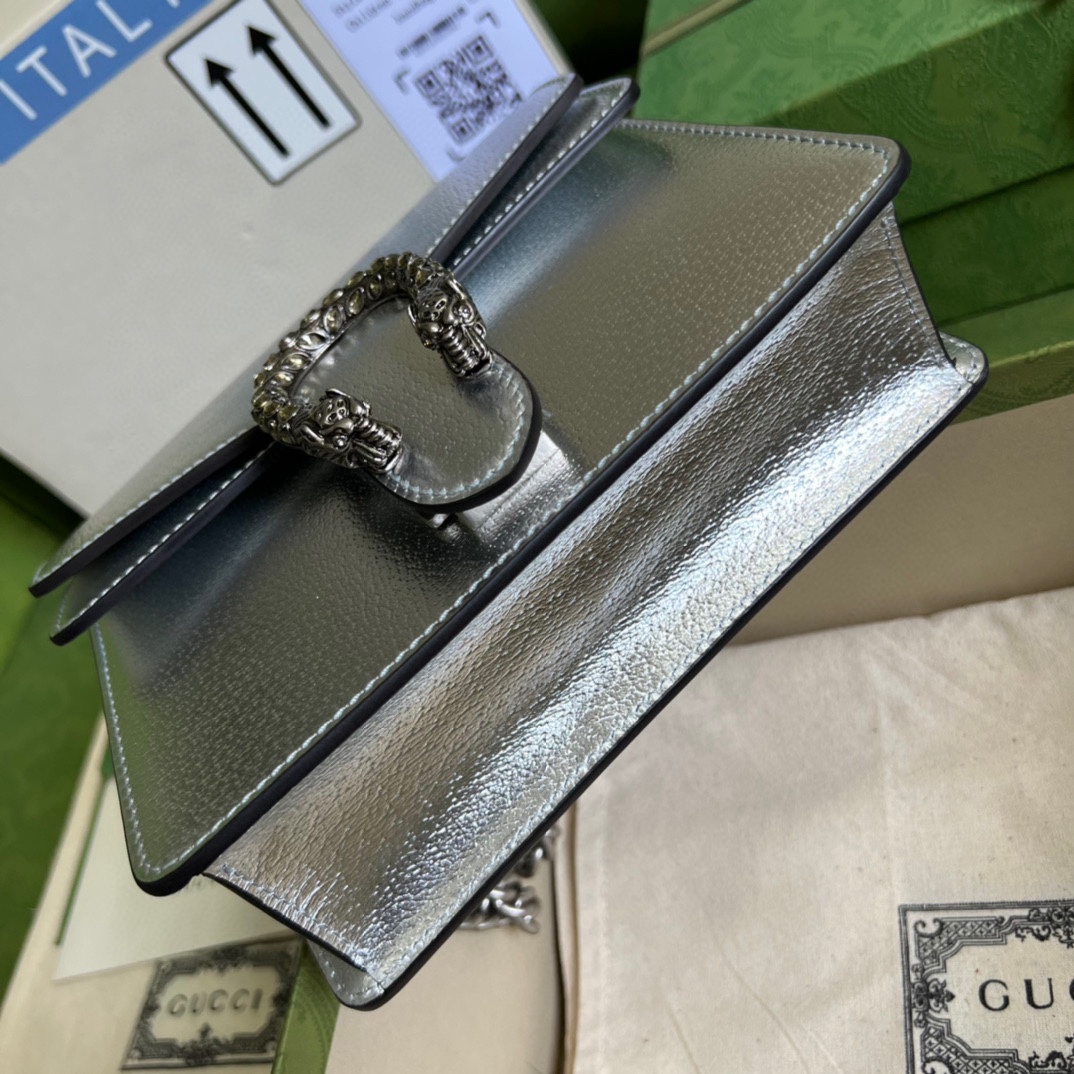 Bagsaaa Gvc*1 Dionysus bag Silver lamé leather - 23x18x6cm