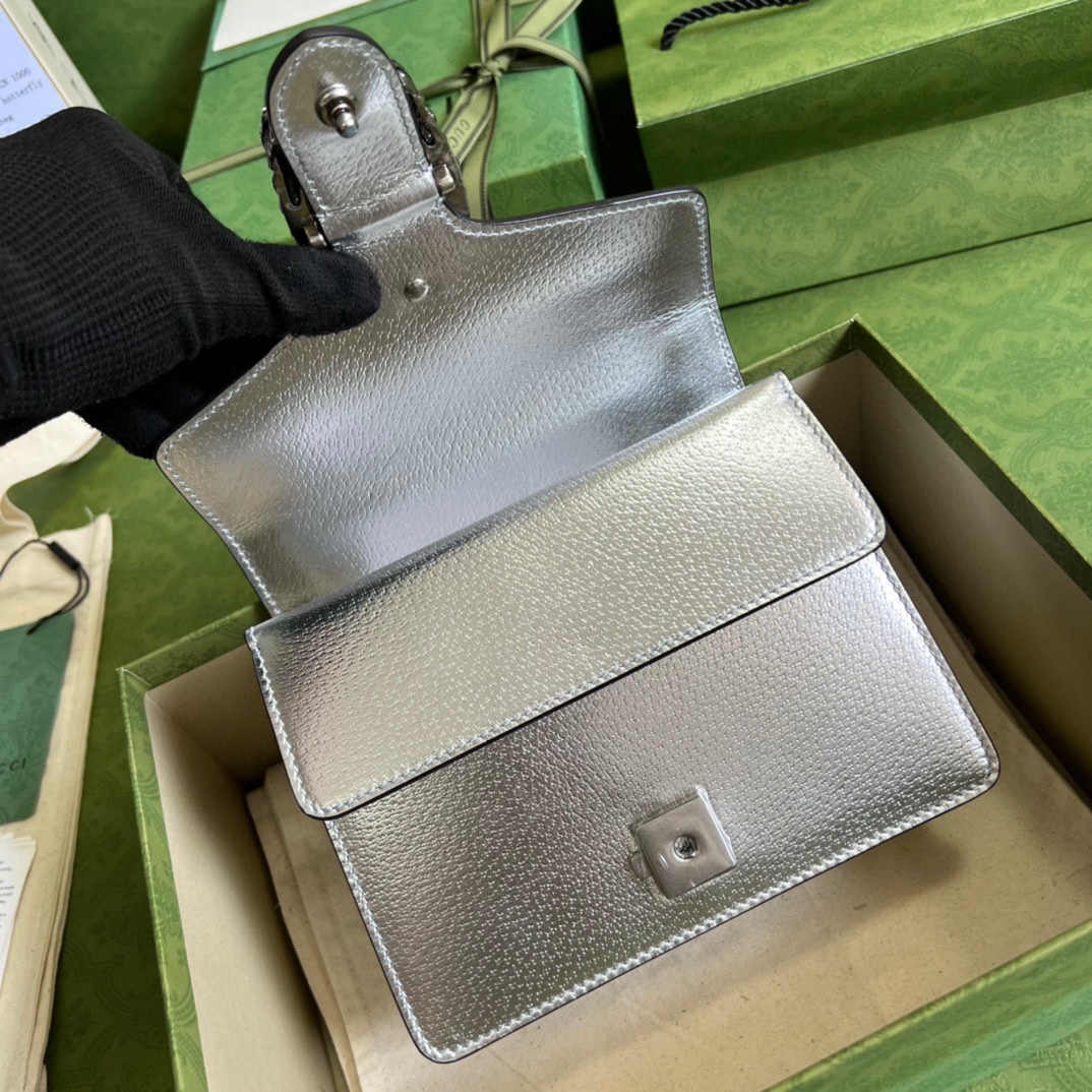 Bagsaaa Gvc*1 Dionysus bag Silver lamé leather - 23x18x6cm