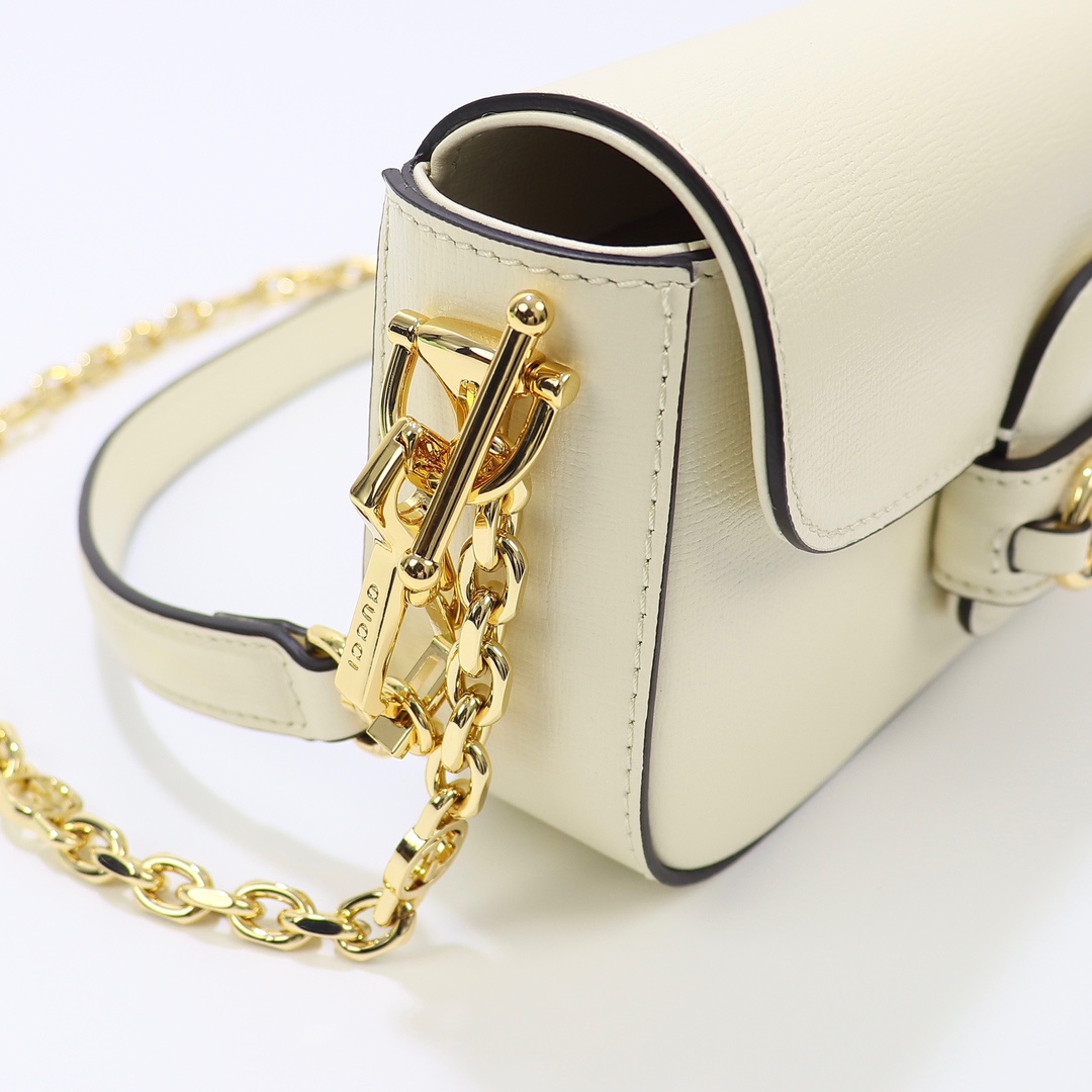 Bagsaaa Gvc*1Horsebit 1955 Shoulder bag in white - W24cm x H13cm x D5.5cm