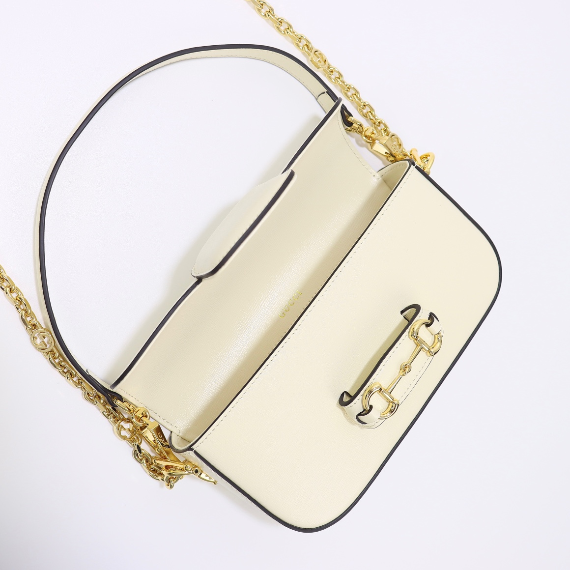 Bagsaaa Gvc*1Horsebit 1955 Shoulder bag in white - W24cm x H13cm x D5.5cm