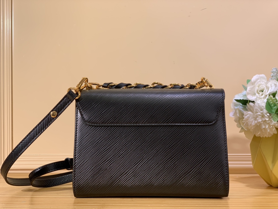 Bagsaaa L0vis Vvtt0n Twist MM Bag Black Epi grained - 23 x 17 x 9.5 cm
