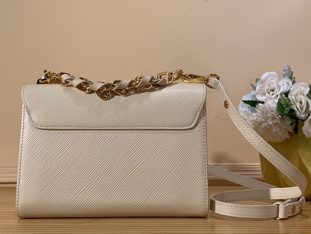 Bagsaaa L0vis Vvtt0n Twist MM Bag White Epi grained - 23 x 17 x 9.5 cm