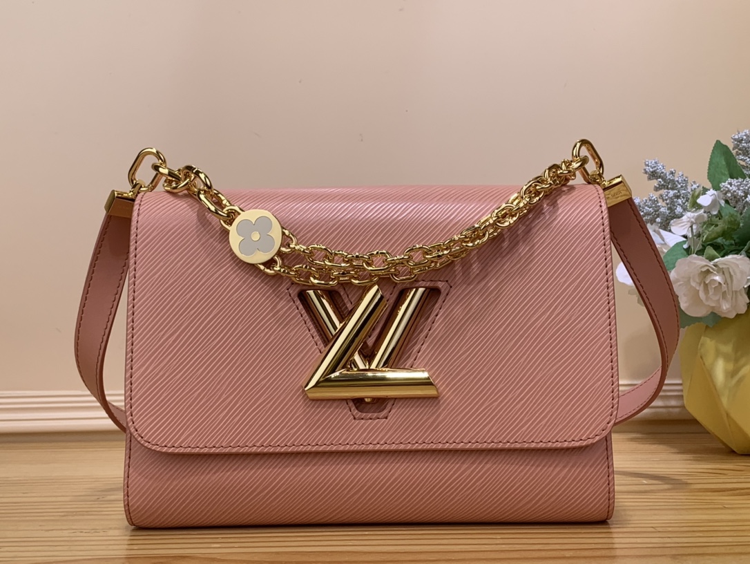 Bagsaaa L0vis Vvtt0n Twist PM Bag Epi grained with charm gold strap - 19 x 15 x 9cm