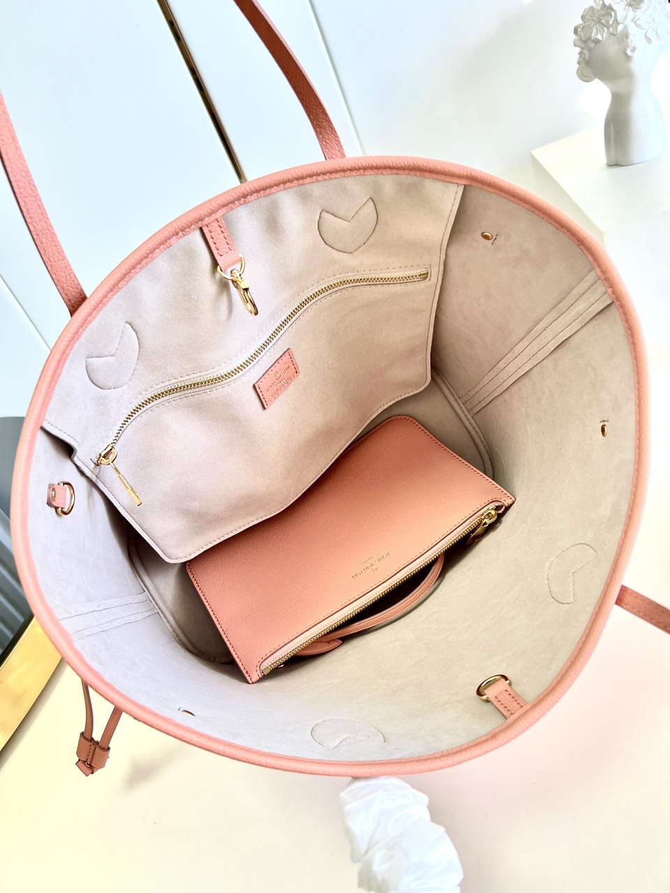 Bagsaaa L0vis Vvtt0n M46329 Neverfull MM Trianon Pink / Cream - 31 x 28 x 14 cm