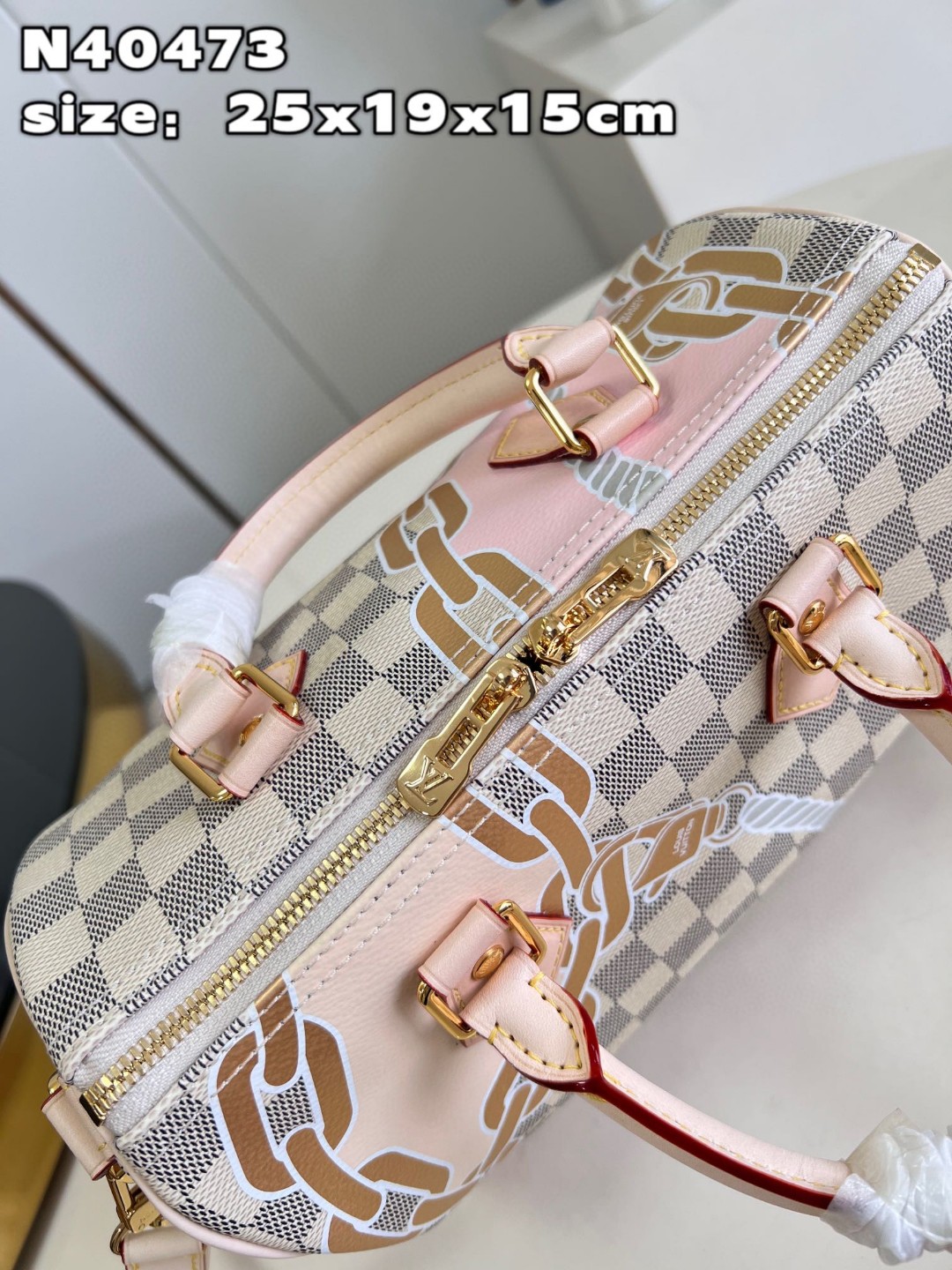 Bagsaaa L0vis Vvtt0n SpeedyBandoulière 25 Damier Azur coated canvas - 25 x 19 x 15 cm