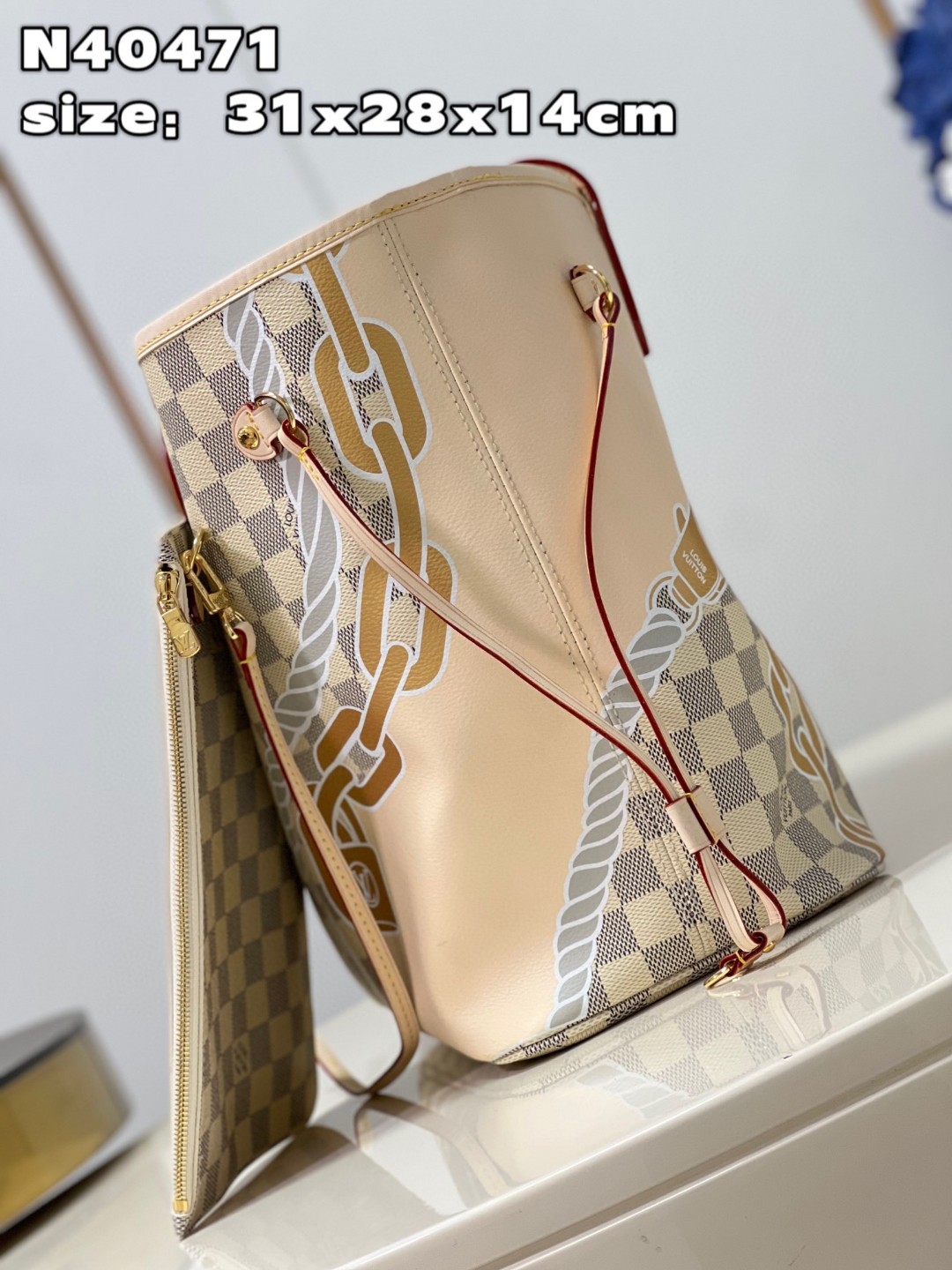 Bagsaaa L0vis Vvtt0n Neverfull MM Damier Azur coated canvas N40471 - 31 x 28 x 14 cm