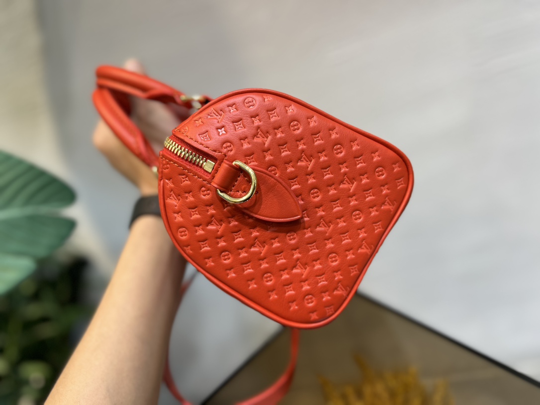 Bagsaaa L0vis Vvtt0n Speedy Bandoulière 20 in red calfskin - 20.5 x 13.5 x 12 cm