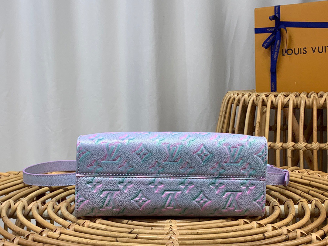 Bagsaaa L0vis Vvtt0n Onthego PM Purple Sprayed grained cowhide - 20.5 x 13.5 x 12 cm