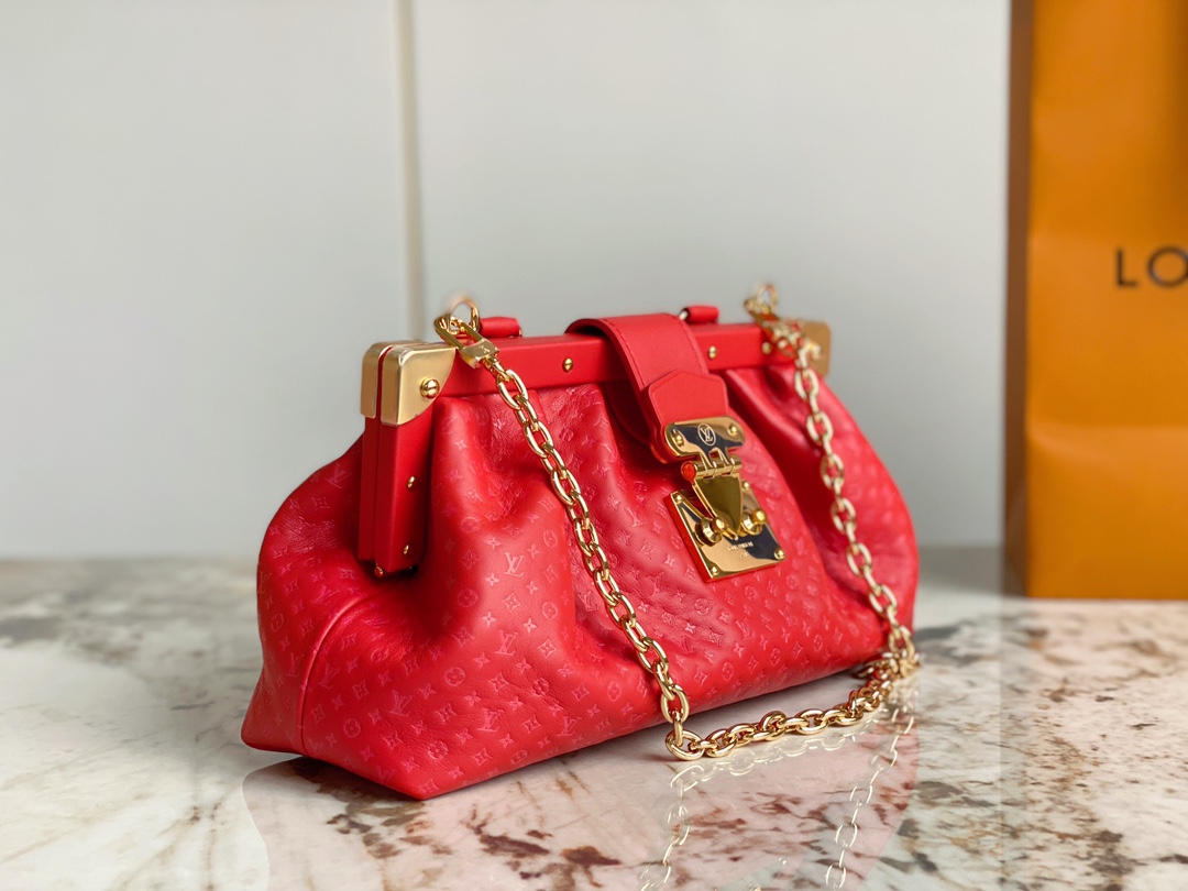 Bagsaaa L0vis Vvtt0n Red Calfskin Clutch Bag - 28 x 14 x 10 cm