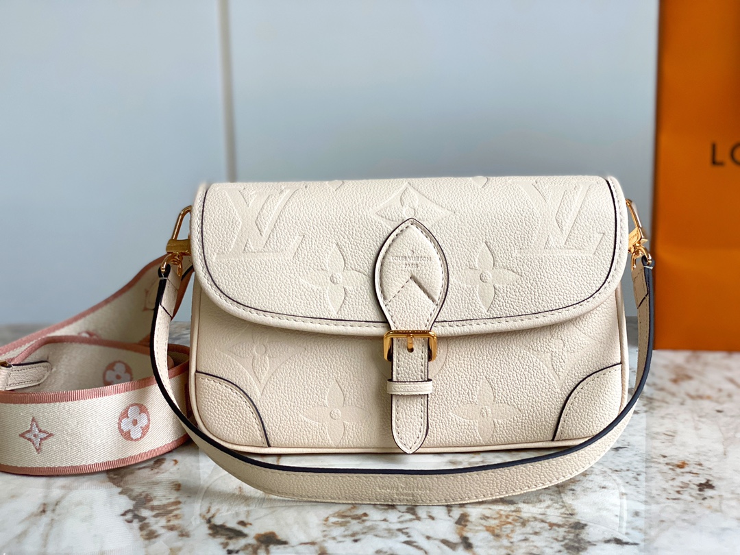 Bagsaaa L0vis Vvtt0n M46388 Diane Satchel Bag Cream - 24 x 16 x 8.5 cm