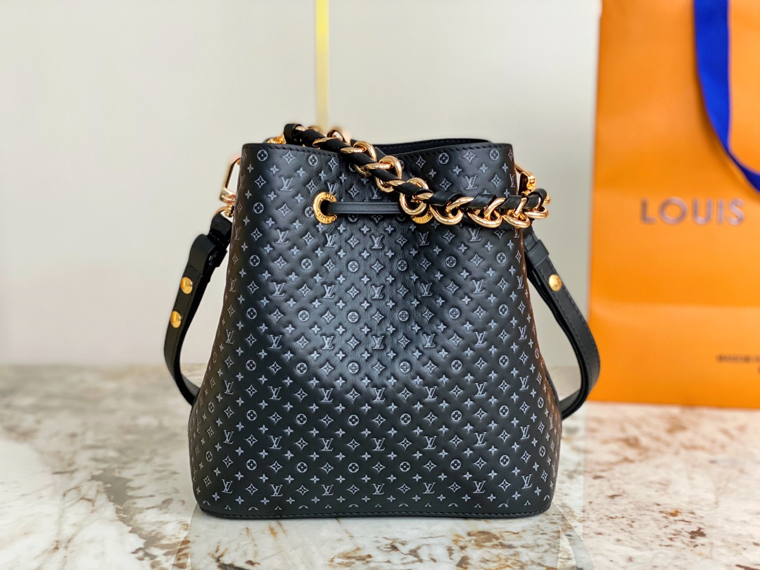 Bagsaaa L0vis Vvtt0n Neonoe BB Black Calfskin - 20 x 20 x 13 cm