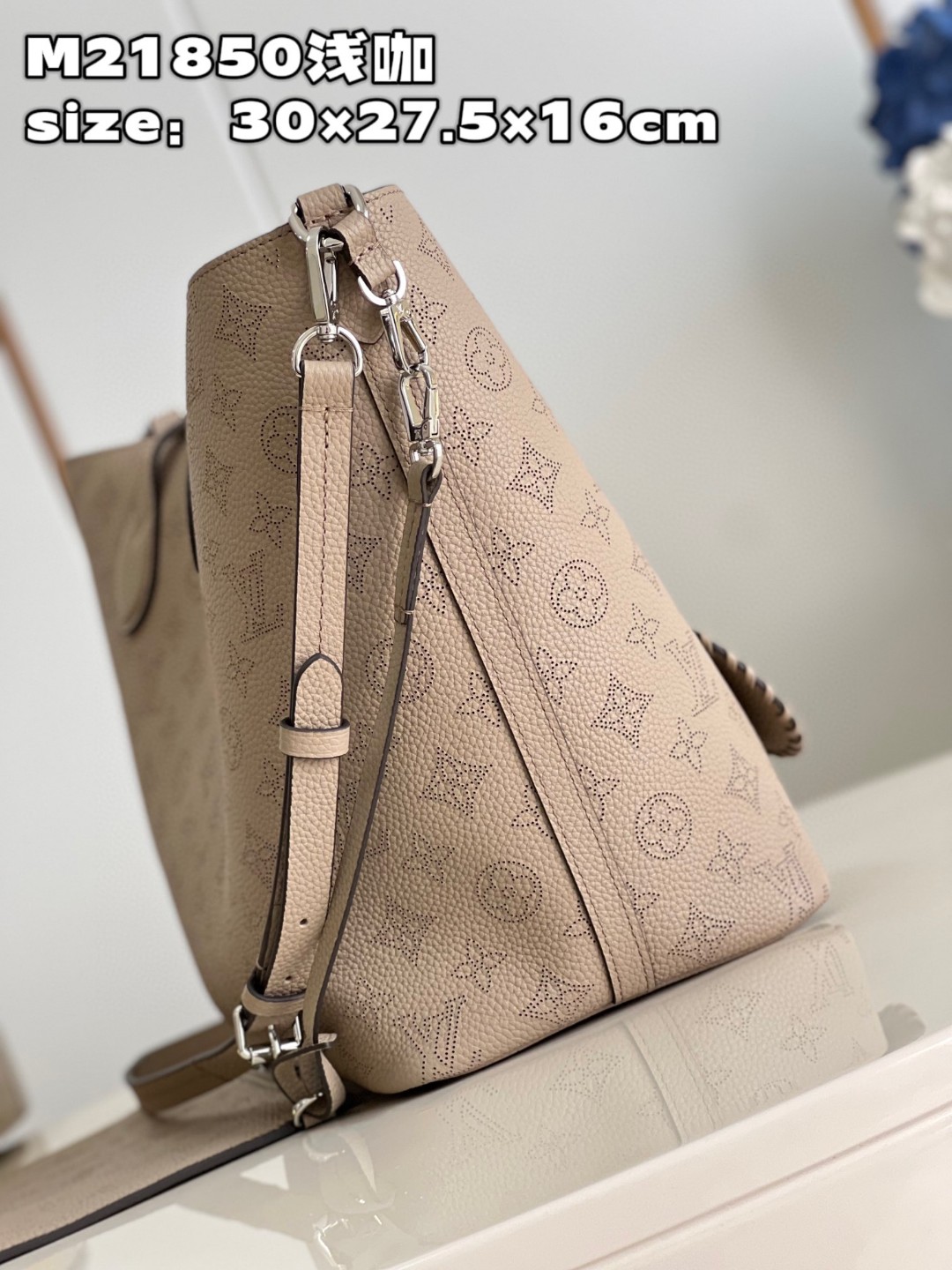 Bagsaaa L0vis Vvtt0n Blossom MM Tote Galet Bag - 30 x 27.5 x 16 cm