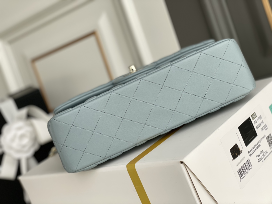 Bagsaaa Ch**el Classic Flap Small Bag in Light Blue - 23cm