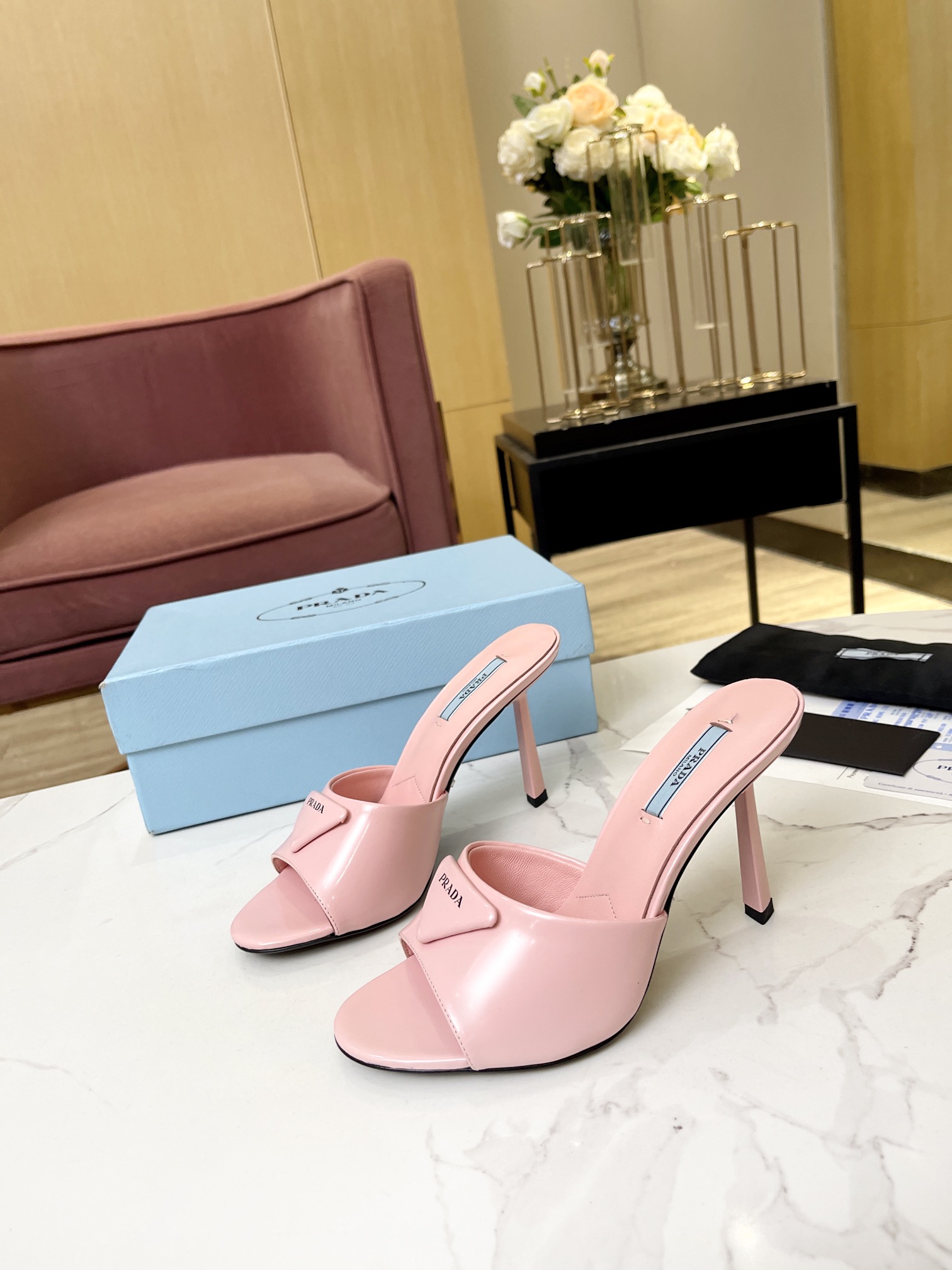 Bagsaaa Pra*a Brushed Leather Sandals