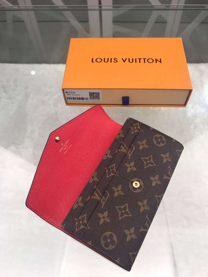Bagsaaa L0vis Vvtt0n Sarah Wallet Red - 19 x 10.5 x 2.5 cm