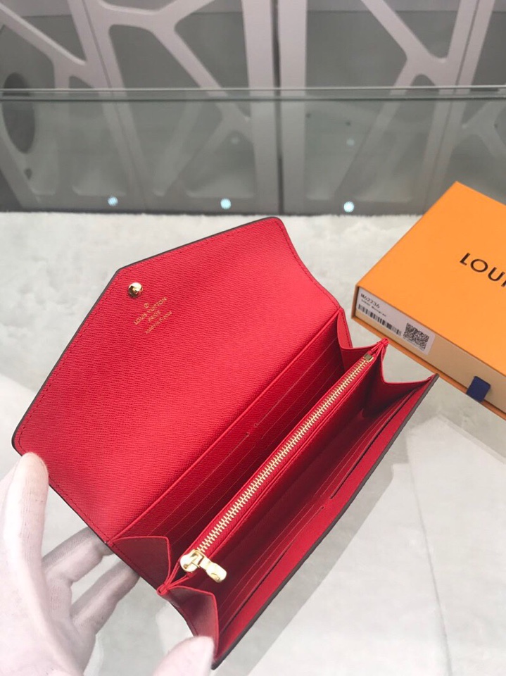 Bagsaaa L0vis Vvtt0n Sarah Wallet Red - 19 x 10.5 x 2.5 cm
