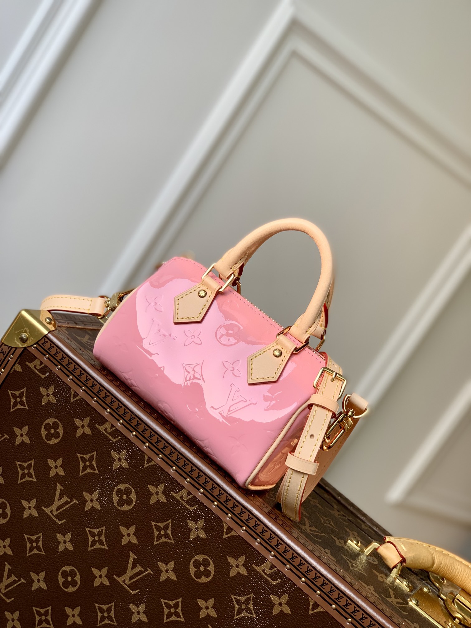 Bagsaaa L0vis Vvtt0n Nano Speedy Mochi Pink - 16 x 10 x 7.5 cm