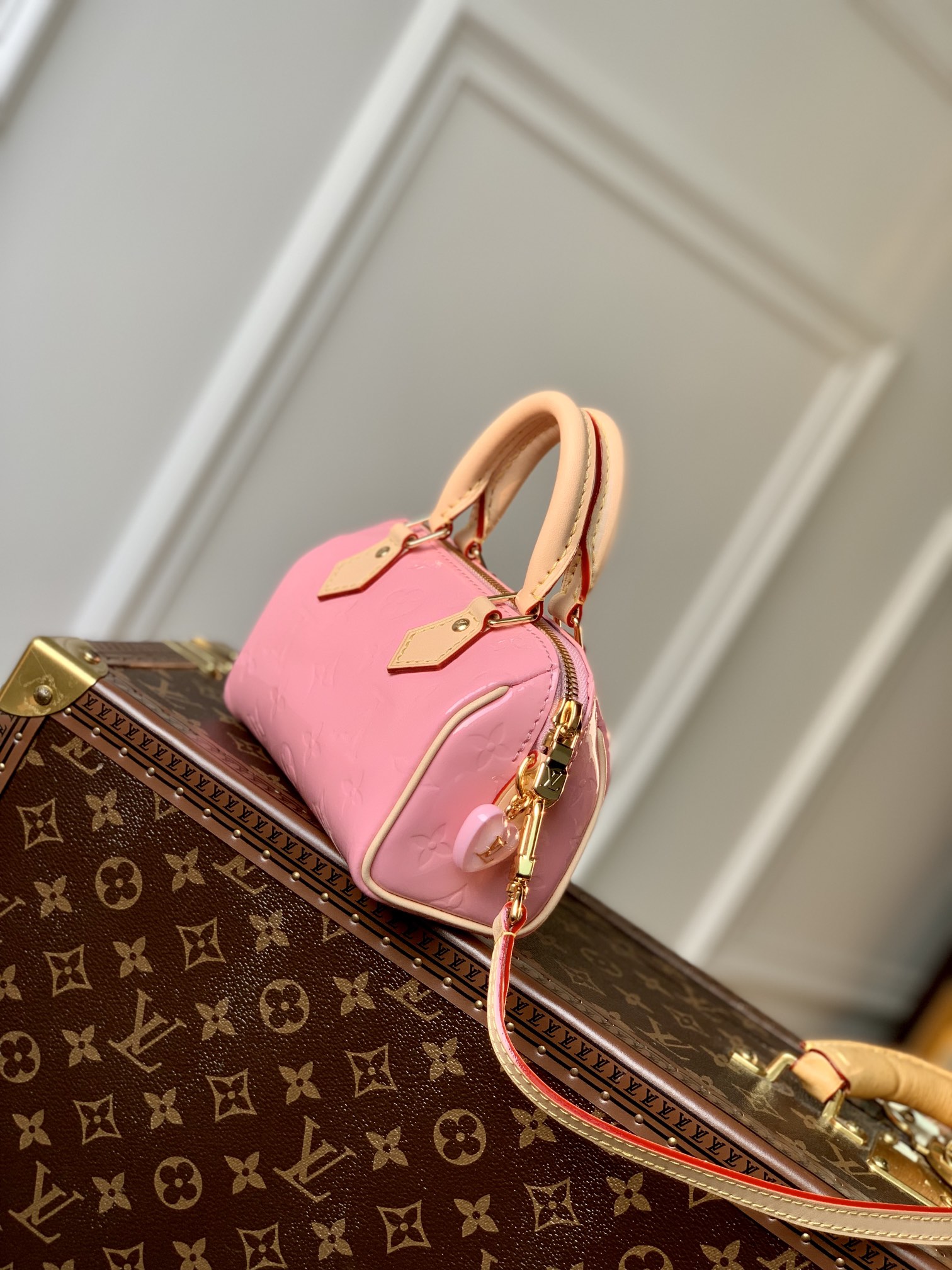 Bagsaaa L0vis Vvtt0n Nano Speedy Mochi Pink - 16 x 10 x 7.5 cm