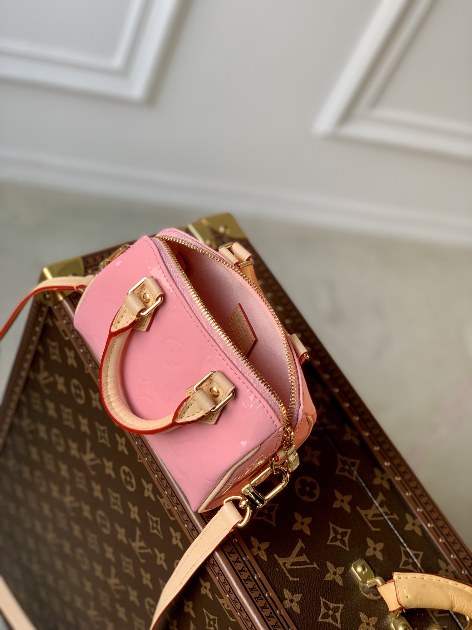 Bagsaaa L0vis Vvtt0n Nano Speedy Mochi Pink - 16 x 10 x 7.5 cm