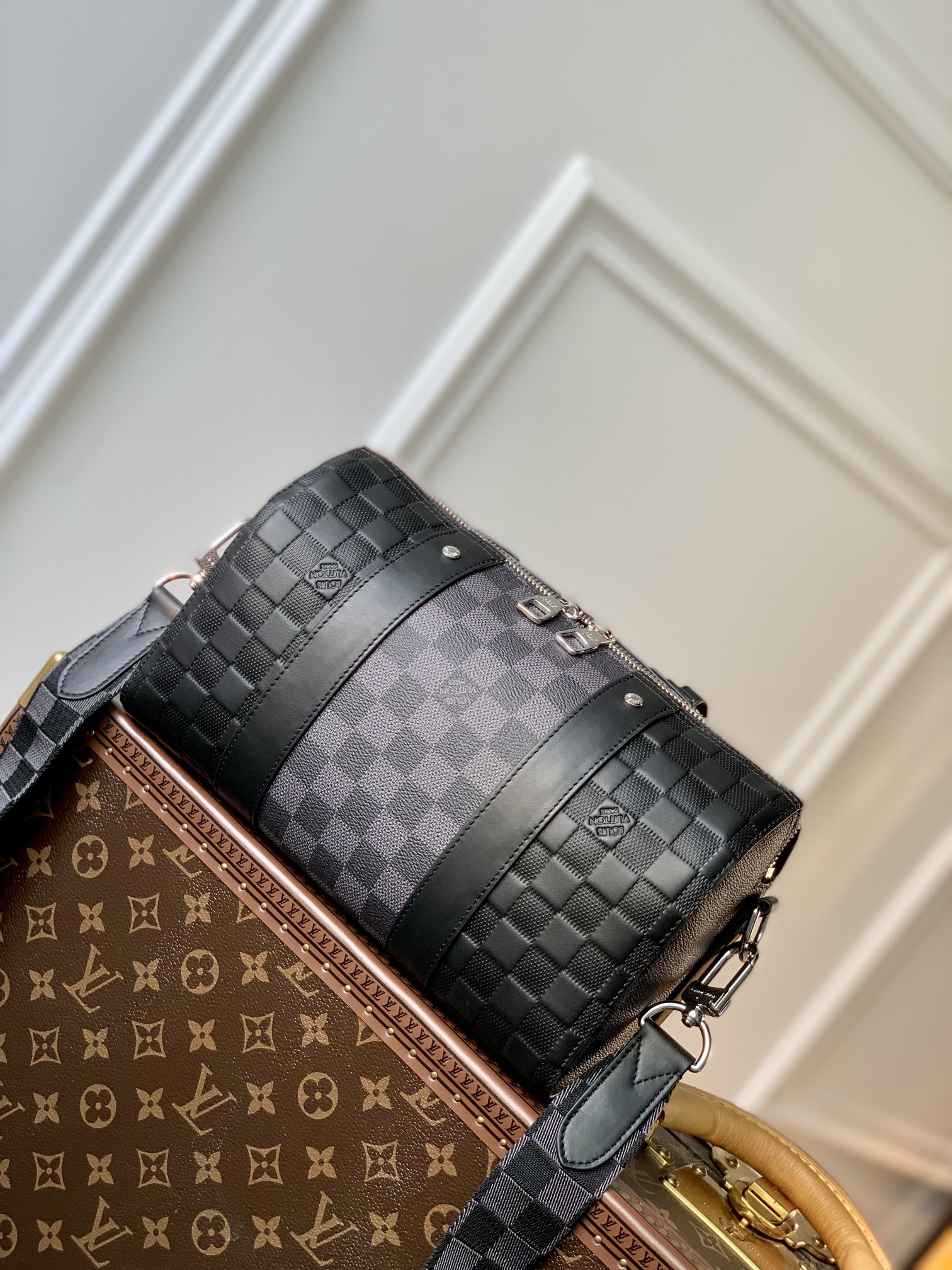 Bagsaaa L0vis Vvtt0n City Keepall Damier Graphite - 27 x 17 x 13cm