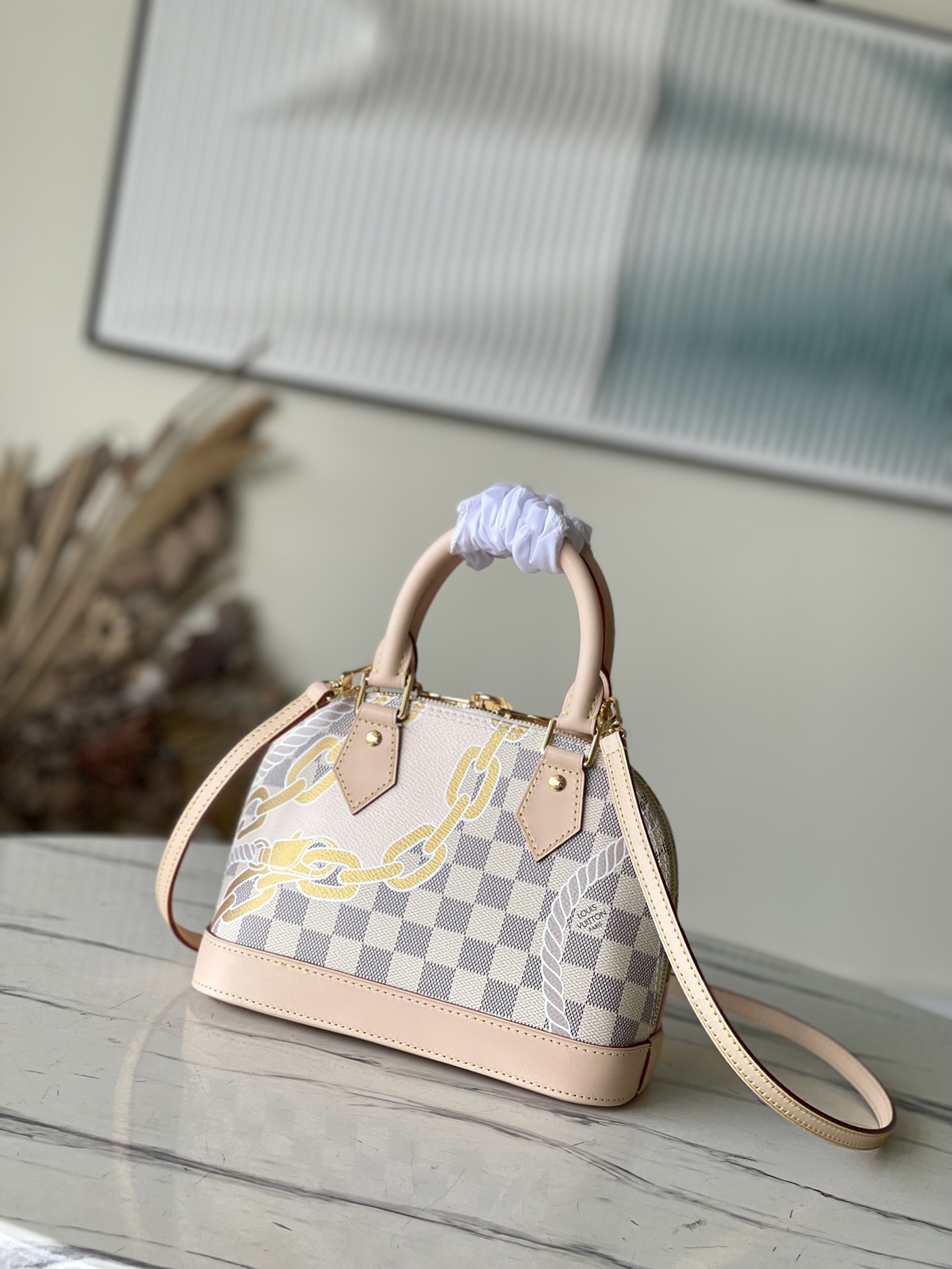 Bagsaaa L0vis Vvtt0n Alma BB Damier Azur Canvas - 23.5 x 17.5 x 11.5 cm