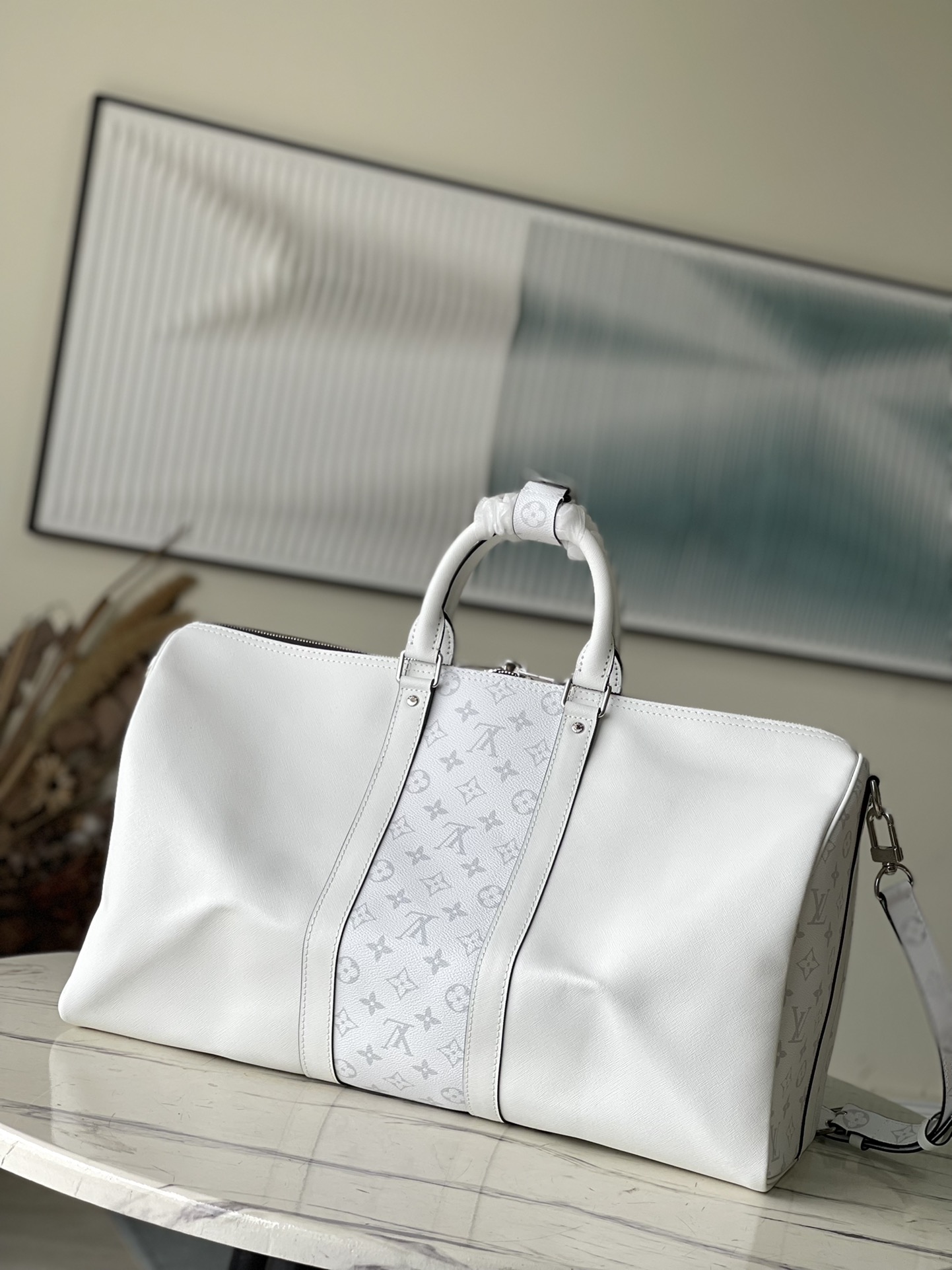 Bagsaaa L0vis Vvtt0n Keepall Bandoulière 50 Optic White - 50 x 29 x 23 cm